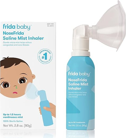 Nasal Inhaler Frida Baby NoseFrida Saline Mist – Alívio de Alergia e Congestão para Bebês e Crianças – Spray Salino Nasal – Inalador Salino Alivia Nariz Entupido e Dor de Garganta