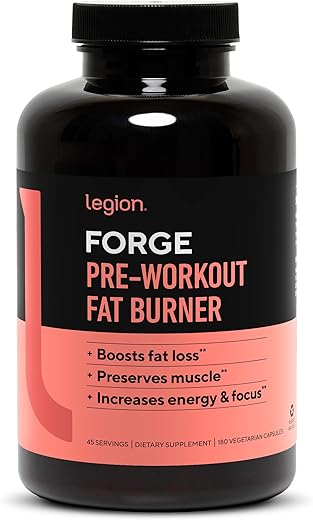 Forge Queimador de Gordura Rápido – Queimador de Gordura Termogênico, Alvo para Gordura Abdominal e Redução da Barriga com Yohimbe, Suplemento de HMB, Colina. Natural, 45 Porções…, 180 Unidades (Pacote - LEGION