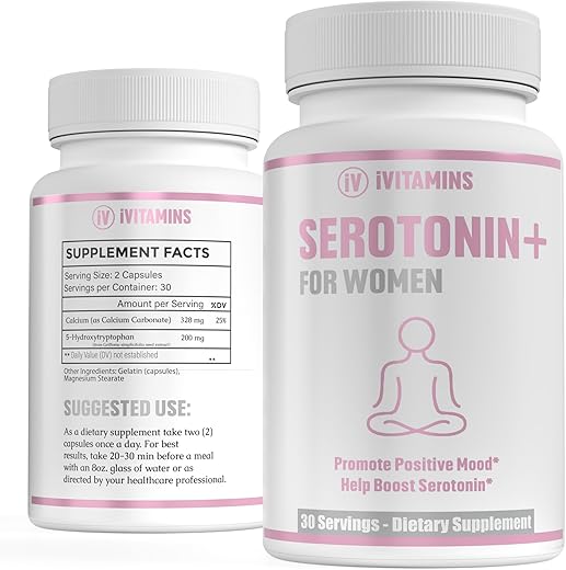 iVitamins - Suplementos de Serotonina para Mulheres – Apoia Níveis Saudáveis de Serotonina, Melhora o Humor