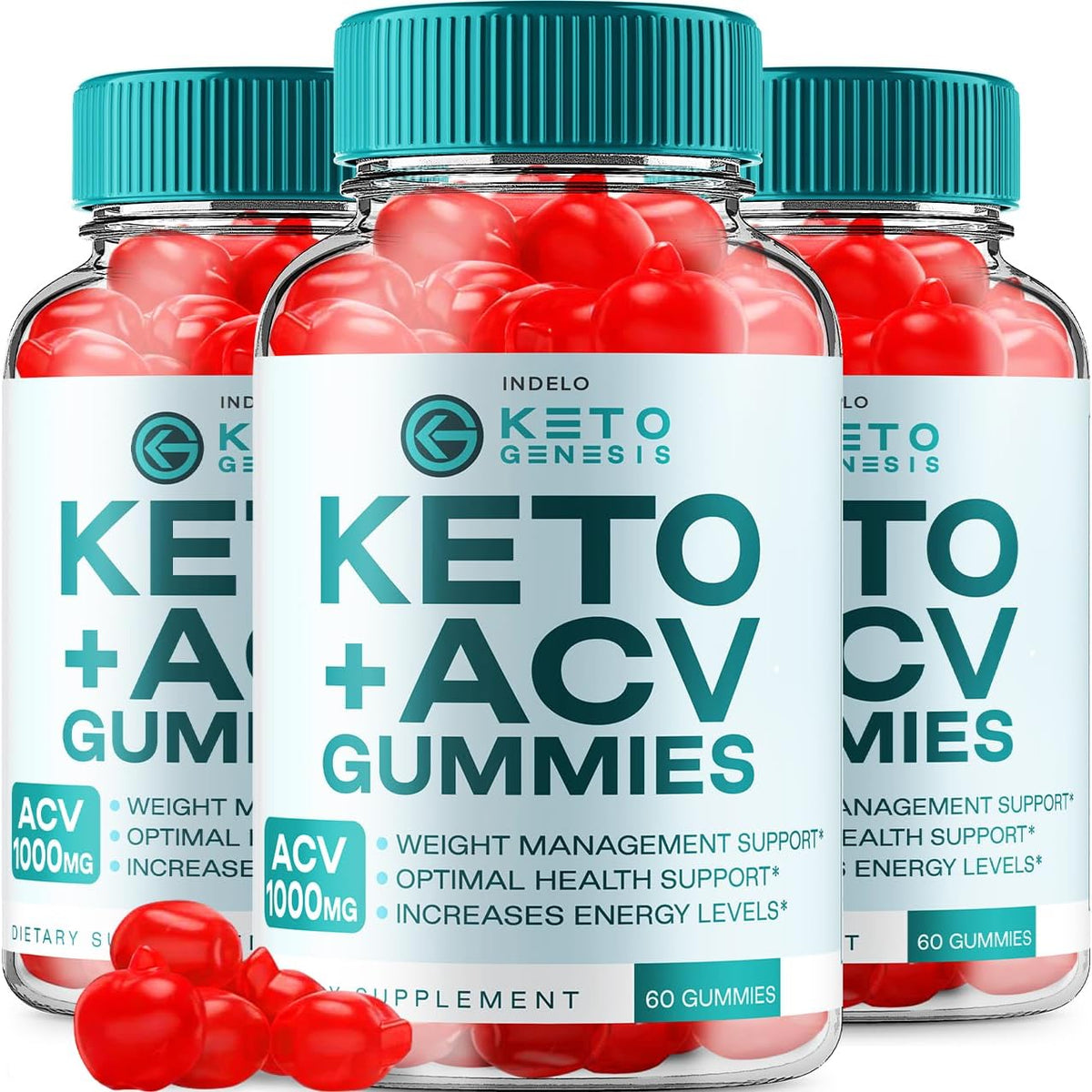 Indelo - (3 Pacotes) Gomas Keto Genesis ACV – Gomas Avançadas de Cetogênese para Gerenciamento de Peso – Gomas de Vinagre de Maçã ACV Genesis Keto – Suplemento Dietético de Gomas – Avaliações (180…)