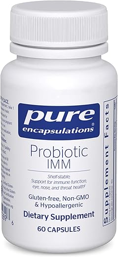 Probiótico IMM | Fórmula Probiótica Estável para Apoiar a Função Imunológica e Manter a Saúde dos Olhos, Nariz e Garganta* | 60 Cápsulas - Pure Encapsulations