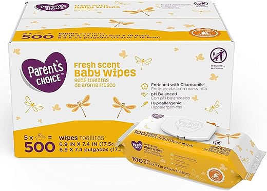 Lenços Umedecidos com Fragrância Suave – 500 Unidades | Marca: Parents Choice - Parents Choice