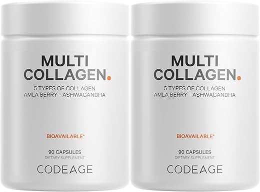 Multi Colágeno Peptídeos Cápsulas, 5 Tipos de Colágeno, Pasto-Fed - Codeage