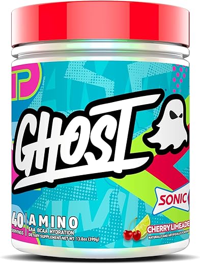 Amino: Suplemento de Aminoácidos Essenciais, Sabor Sonic Cherry Limeade – 40 Porções – Pó Intra-Treino para Hidratação - GHOST