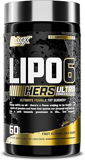 Lipo-6 Black Hers Ultra Concentrate | Pílulas Emagrecimento Feminino | Queimador Gordura, Supressor Apetite, Acelerador Metabolismo | Perda Peso Cabelo, Pele | Nutrex Research - Nutrex Research