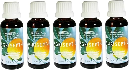 Nutri-Diem Inc. - Agrisept – L Antioxidante 30ml (1 oz) 5 Frascos | Potente Antioxidante | Aumenta a Visibilidade | Marca Agrisept