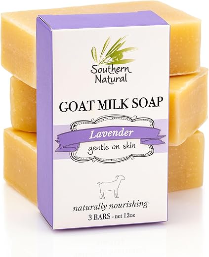 Southern Natural - Sabonete em Barra de Leite de Cabra – Lavanda 3 Unidades – Para Eczema, Psoríase
