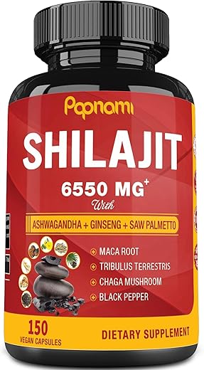 Papnami - Shilajit Himalaia Suplemento 6550mg para Homens – Energia e Vitalidade