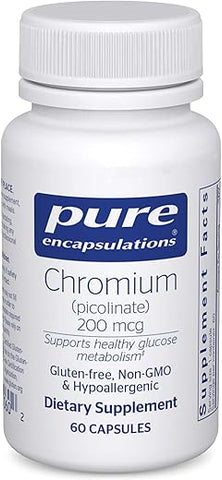 Chromium Picolinato 200 mcg | Suporte para Metabolismo Saudável de Lipídios e Carboidratos* | 60 Cápsulas - Pure Encapsulations
