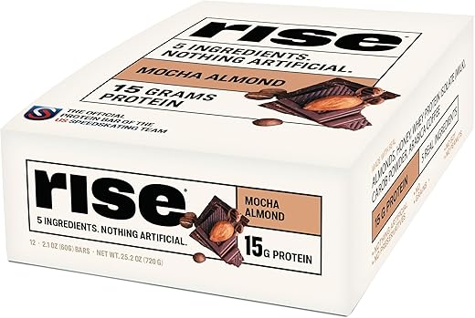 Barras de Proteína Whey – Mocha Amêndoa | Barra de Café da Manhã | 30g - Rise