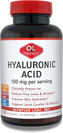 Ácido Hialurônico 150mg | 99 Cápsulas | Suporte para Tecido Conjuntivo e Articulações Saudáveis – Promova uma Pele Jovem e Saudável - Olympian Labs