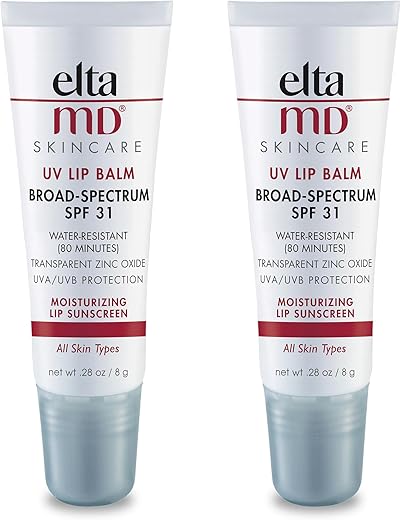 EltaMD UV Bálsamo Labial FPS, Protetor Labial com FPS, Protege Lábios Ressecados, Protetor Labial Transparente de Óxido de Zinco