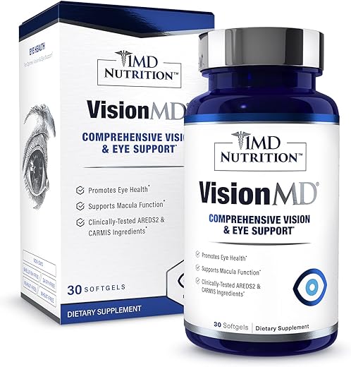 VisionMD Eye Vitamin CARMIS – Suplemento para os Olhos de Adultos – com OptiLut Luteína | 1MD Nutrition VisionMD Eye Vitamin CARMIS – Suplemento Ocular para Adultos – com OptiLut Luteína - 1MD Nutrition