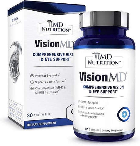 VisionMD Eye Vitamin CARMIS – Suplemento para os Olhos de Adultos – com OptiLut Luteína | 1MD Nutrition VisionMD Eye Vitamin CARMIS – Suplemento Ocular para Adultos – com OptiLut Luteína - 1MD Nutrition
