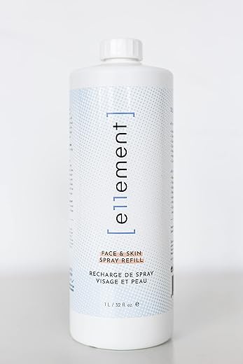 e11ement - Spray Ácido Hipocloroso – 1 L Recarga – Pele Propensa a Acne – Eczema – Cuidados Pós-Tatuagem – Cuidados Pós-Piercing – Tônico Salino – Limpeza Facial – Limpeza de Cílios – Rosto Natural e