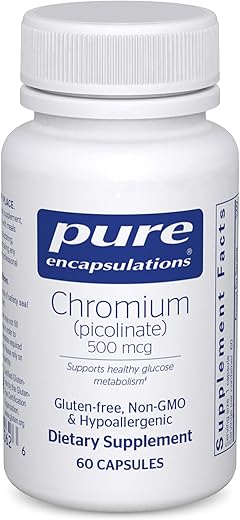 Chromium (Picolinato) 500 mcg – para Lipídios | Comprimidos | 60 cápsulas  Pure Encapsulations - Pure Encapsulations