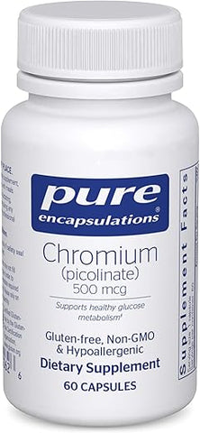 Chromium (Picolinato) 500 mcg – para Lipídios | Comprimidos | 60 cápsulas  Pure Encapsulations - Pure Encapsulations