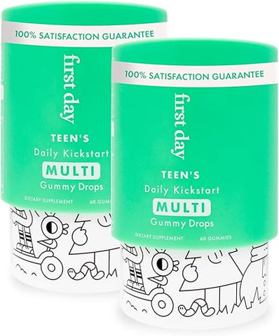Gomas Multivitamínicas Diárias para Adolescentes de 13 a 17 anos – Vitaminas A, B1, B2, B6, E, B12, C, D3 | Marca FIRST DAY - FIRST DAY