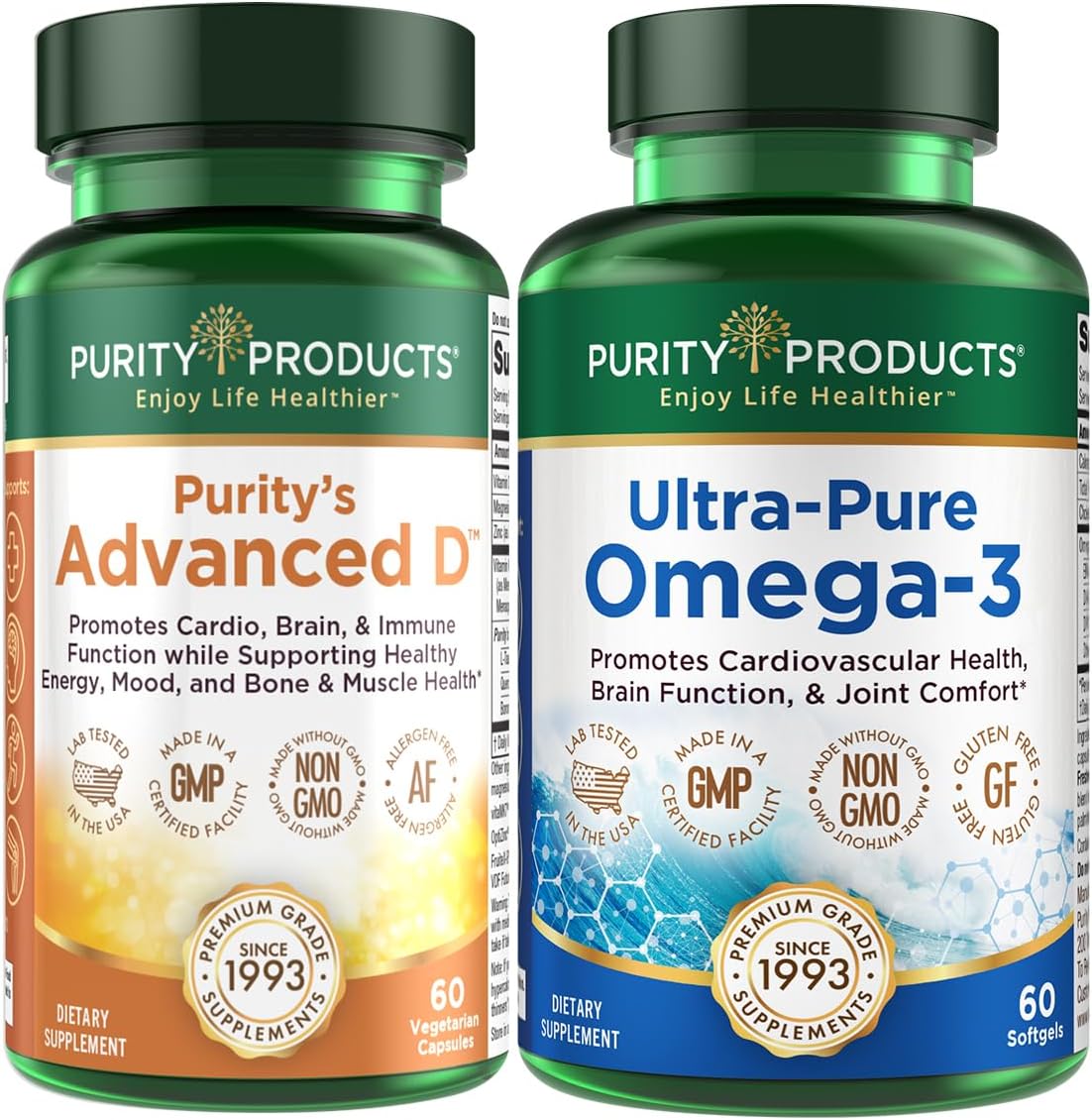 Kit Purity Products – Ômega-3 Ultra-Puro de Peixe do Dr. Cannell com Vitamina D, Vitamina K2, Zinco, Magnésio Citrato, Boro e Taurina