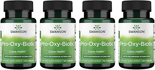 Pro-Oxy-Biotic 60 Tabs (4 Pack) – Fórmula Probiótica Avançada para Saúde Digestiva – 240 Cápsulas - Swanson