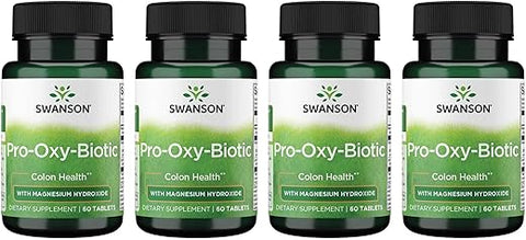 Pro-Oxy-Biotic 60 Tabs (4 Pack) – Fórmula Probiótica Avançada para Saúde Digestiva – 240 Cápsulas - Swanson