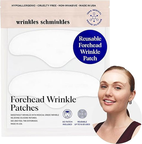 Patches de Silicone Reutilizáveis Wrinkles Schminkles para Rugas na Testa – Suavizadores de Rugas, Levantamento de Sobrancelhas, Reduz Linhas de Expressão