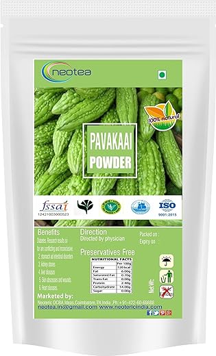 neotea - Neotea Momordica Charantia em Pó | Bitter Gourd (Pavakkai) | 300g | Digestão Saudável | Melão Amargo | Suplemento Herbal