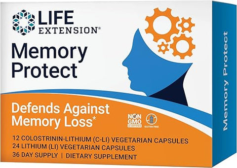Memory Protect – Cérebro: Fórmula Avançada para Memória e Cognição – 60 Cápsulas - Life Extension