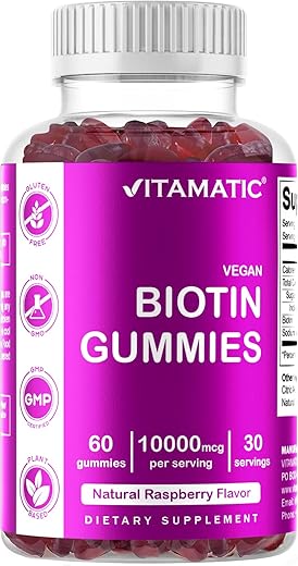 Gomas de Biotina 10.000 mcg para Cabelos e Pele Fortes - Vitamatic