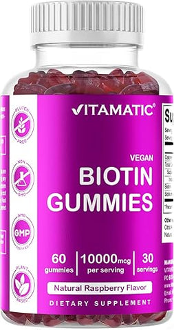 Gomas de Biotina 10.000 mcg para Cabelos e Pele Fortes - Vitamatic