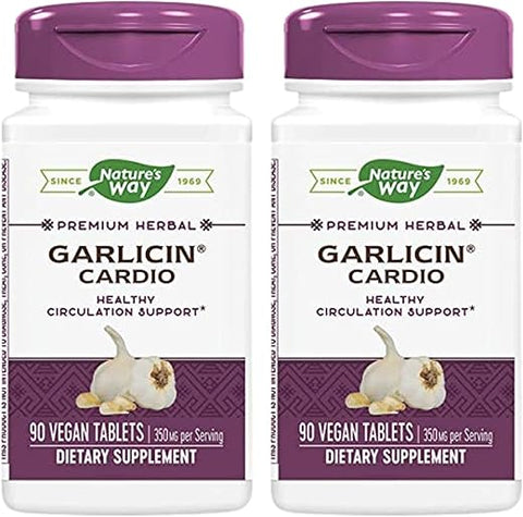 Nature's Way - Nature’s Way Garlicin Cardio Premium Herbal Suporte à Circulação Saudável 350 mg por Porção 90 Comprimidos