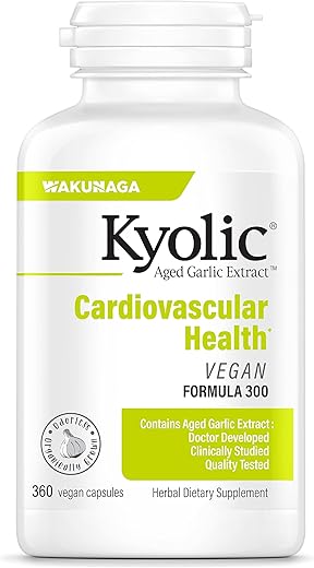 Aged Garlic Extract Formula 300 – Saúde Cardiovascular, Vegano, 360 Cápsulas - Kyolic