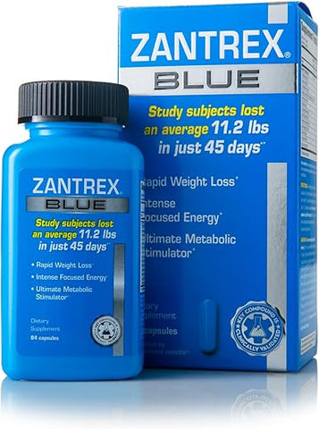 Zantrex - Suplemento para Perda de Peso Blue – Pílulas para Emagrecimento – Suplementos Dietéticos para Perda de Peso – Suplemento para Perder Peso – Pílulas Energéticas e para Perda de Peso – 84 Unidades