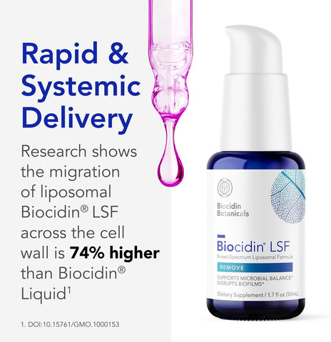 Biocidin LSF for Gut Cleanse Detox & Biofilm Defense Support - Potent, Broad-Spectrum Liposomal Formula for Rapid Absorption - Promote Gut Health, Microbial Balance & Mental Clarity (1.7 Fl Oz)