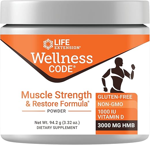 Wellness Code® Fortalecimento Muscular – Suplemento para Aumentar a Força Muscular - Life Extension