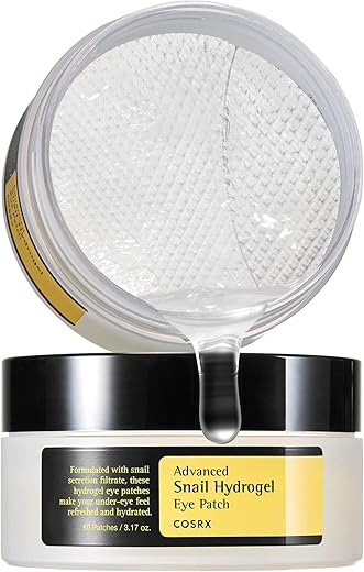 Advanced Snail Hydrogel Eye Patch (60pc) – Máscara Gel Serum, Tratamento para Olheiras Inchadas, Linhas Finas, Refresca e Hidrata | Livre de Parabenos, Skincare Coreana - COSRX