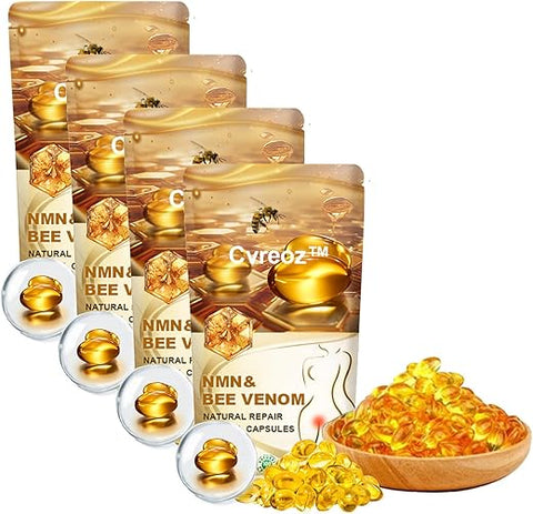 Cvreoz - Cápsulas Vaginais de Reparo Natural com Veneno de Abelha, Cápsulas de Reparo Instantâneo Anti-Coceira Detox Emagrecedoras, Produtos Emagrecedores Instantâneos (4 Sacos com 28 unidades cada)