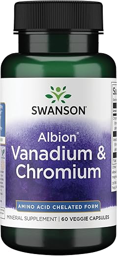 Cápsulas Vegetais de Vanádio e Cromo Quelatados Albion 60 Unidades - Swanson