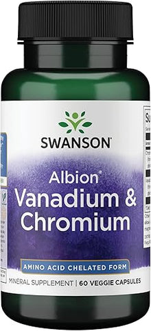 Cápsulas Vegetais de Vanádio e Cromo Quelatados Albion 60 Unidades - Swanson