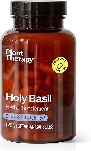 Cápsulas de Suplemento Herbal Holy Basil, Suporte para Estabilidade Emocional – 60 cápsulas - Plant Therapy