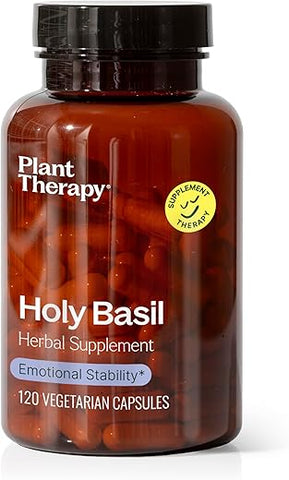 Cápsulas de Suplemento Herbal Holy Basil, Suporte para Estabilidade Emocional – 60 cápsulas - Plant Therapy