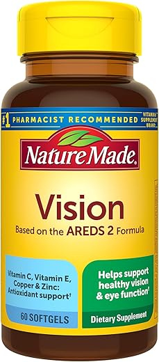 Vision: Vitaminas para os Olhos com Luteína, Fórmula AREDS 2 – 60 cápsulas - Nature Made