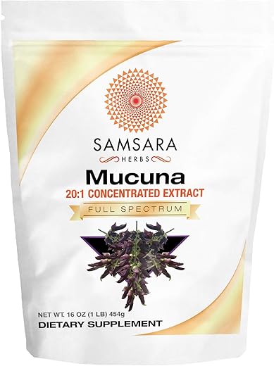 Samsara Herbs - Mucuna Pruriens (454g) – Extrato em Pó de Feijão de Veludo | Marca: Mucuna Pruriens