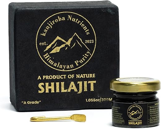Shilajit Puro do Himalaia – Kanjiroba Nutrients – 85 Minerais, 75%% Ácido Fúlvico | Pureza Certificada, 500mg | Grau A | Relatório de Teste de Laboratório | Resina de Shilajit Orgânico Natural – 30g