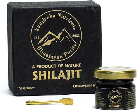 Shilajit Puro do Himalaia – Kanjiroba Nutrients – 85 Minerais, 75%% Ácido Fúlvico | Pureza Certificada, 500mg | Grau A | Relatório de Teste de Laboratório | Resina de Shilajit Orgânico Natural – 30g