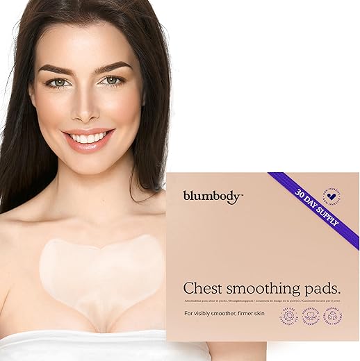 BLUMBODY - Patches de Silicone para Rugas no Peito – Pads para Rugas – Patches Anti Rugas Noturnos, Patches de Silicone Reutilizáveis Anti Envelhecimento – Pescoço