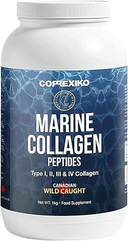 Pó de Colágeno Marinho Sem Sabor – 10.000mg de Peptídeos de Colágeno Hidrolisado por Porção – Fórmula para Máxima Absorção – Cabelo, Pele – 100% Natural - CORREXIKO