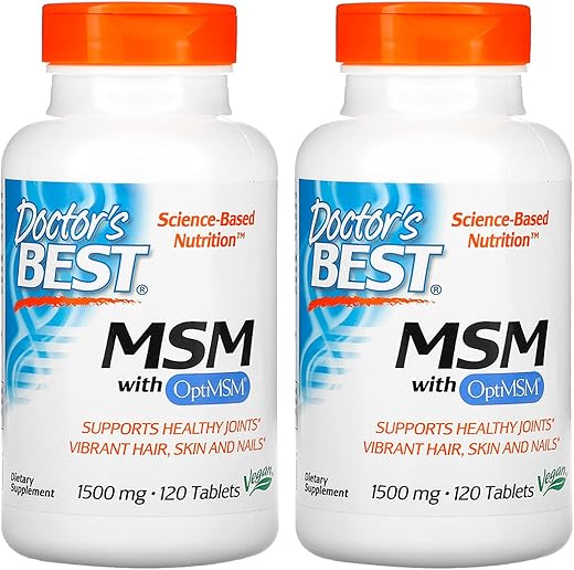 Dr.Best - Doctors Best Best MSM – 120 ct (Pacote com 2) – Melhor MSM para saúde das articulações e bem-estar – 240 cápsulas – Compre agora!