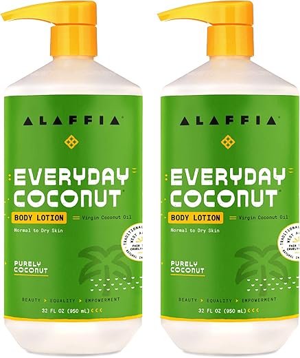 Everyday Coconut Loção Hidratante Corporal, Pele Normal a Seca, Óleo de Coco Hidratante para Suavidade - Alaffia