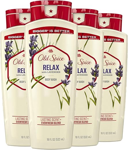 Body Wash Relax com Lavanda, 532 ml (Pack com 4 unidades) - Old Spice